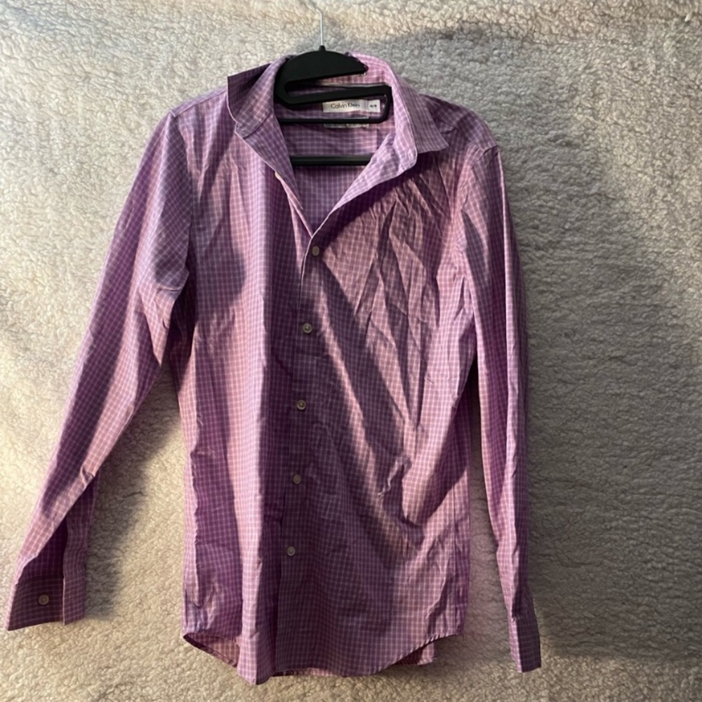 Calvin Klein Purple Casual Button Down Shirt size XS